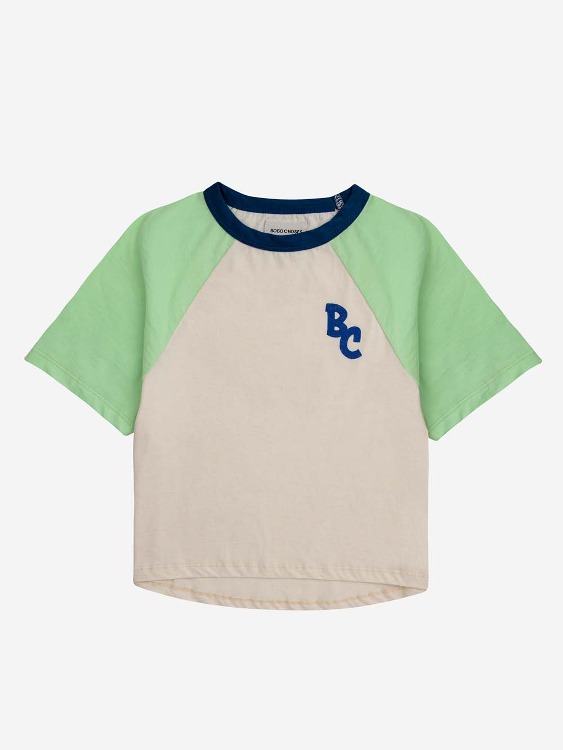 [보보쇼즈] BC 컬러 블록 래글런 슬리브 티셔츠 124AC017